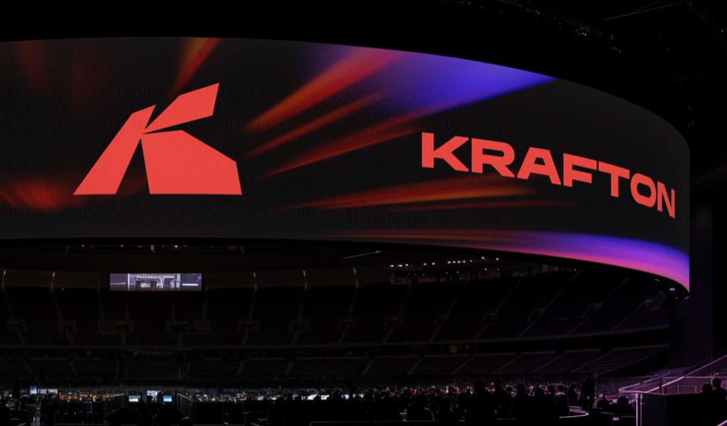 KRAFTON 행사장의 대형 LED 화면