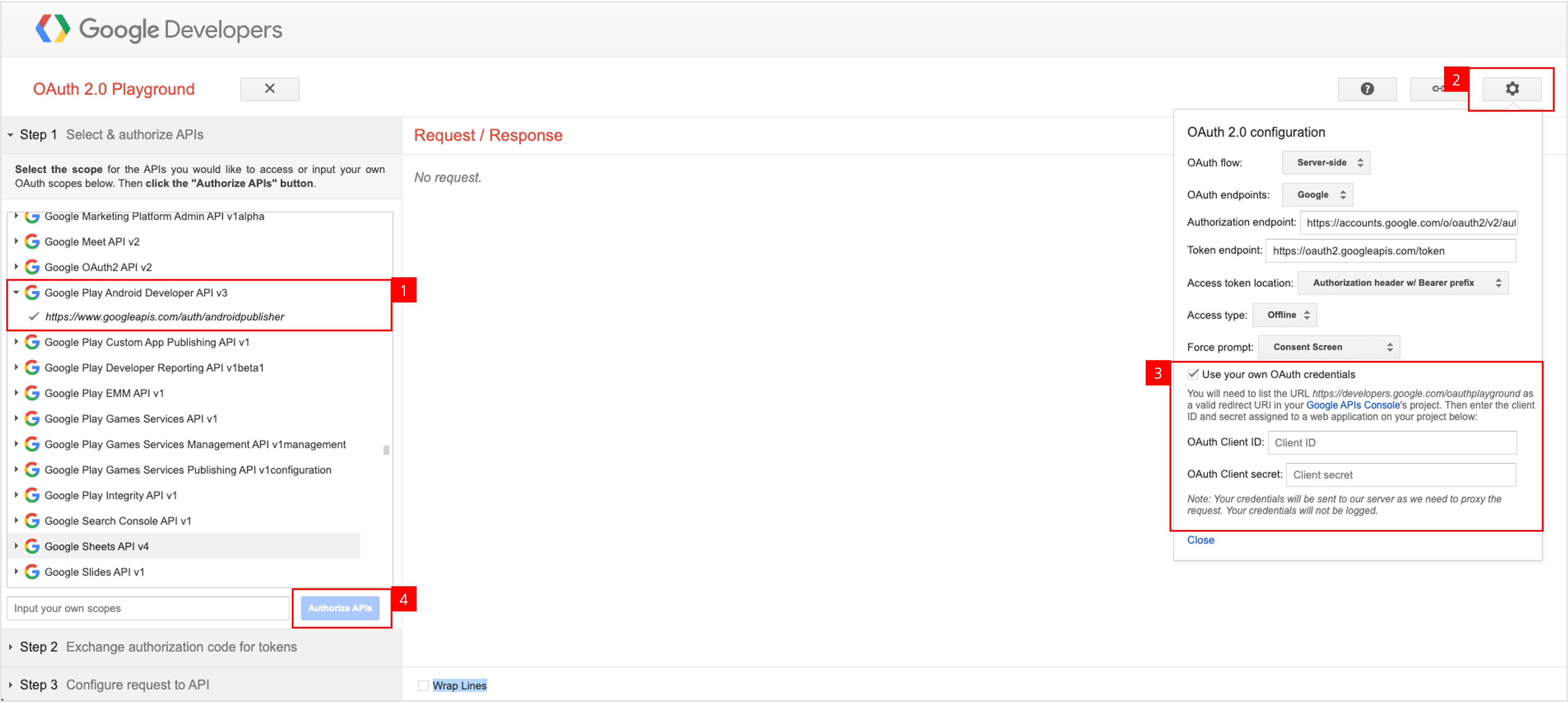 Google Cloudプロジェクトのリンク