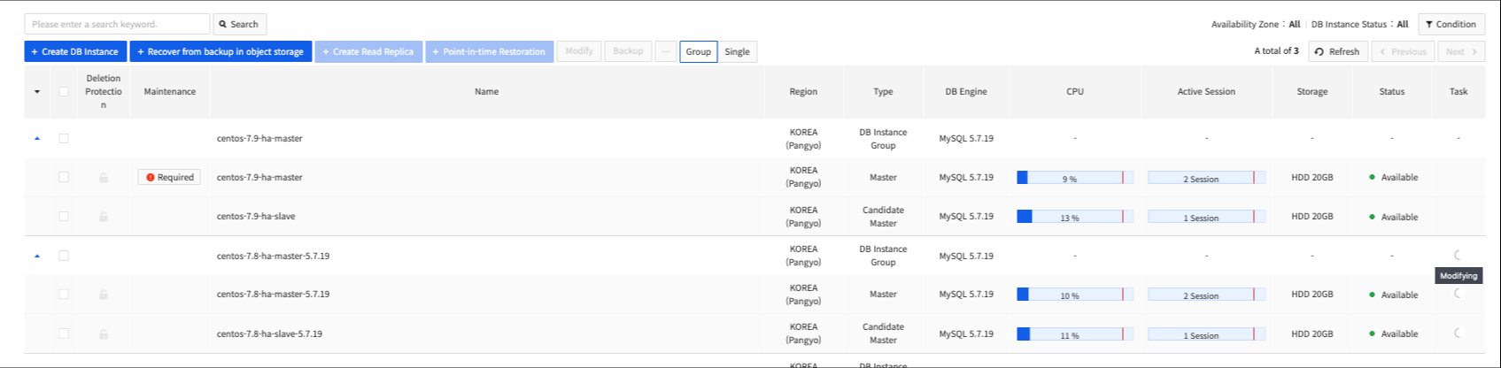DB Instance - NHN Cloud User Guide